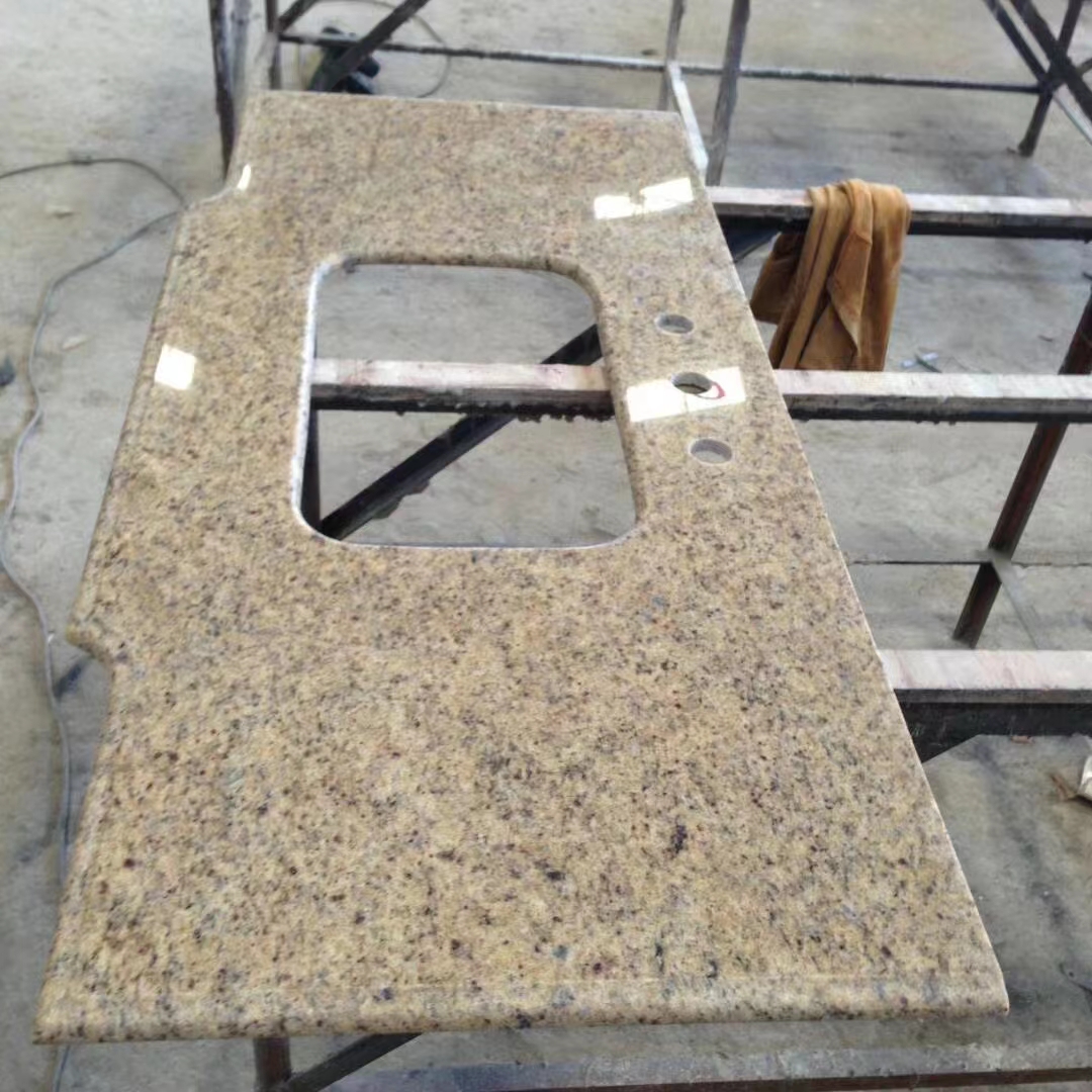 gỗ rắn chắc chắn đá Granite Vanity Top cho nhà bếp