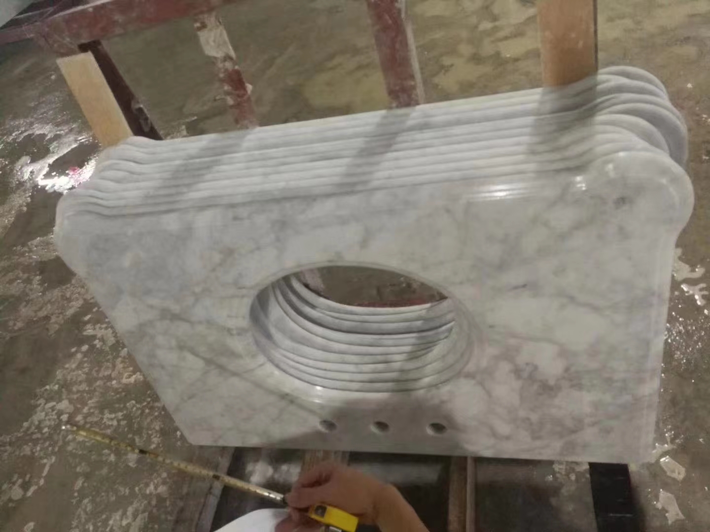 bồn rửa đôi bằng nhựa Marble Vanity Top cho bồn rửa tàu