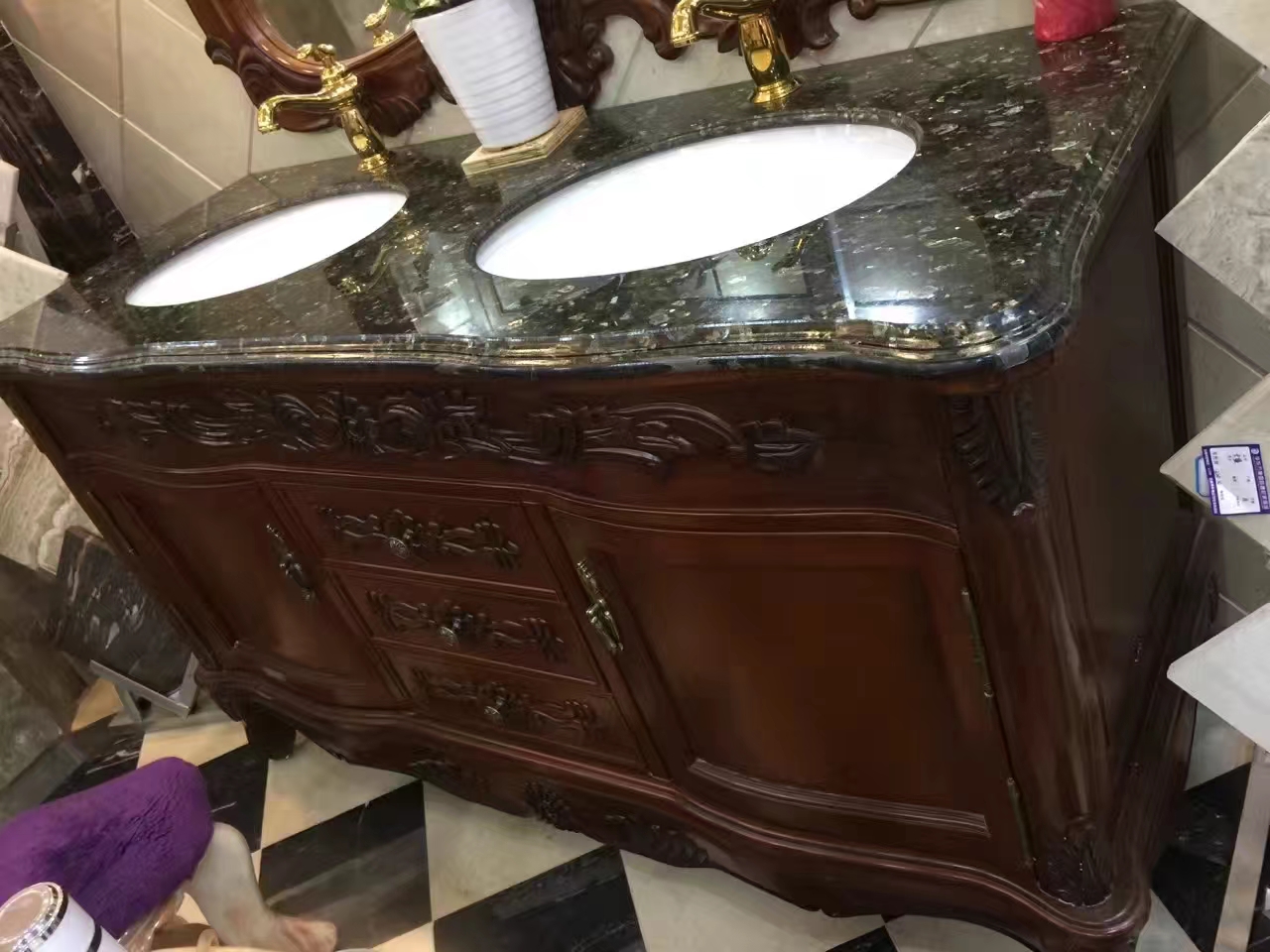 Đá cẩm thạch bề mặt rắn siêu hoàn thiện Vanity Top cho phòng tắm