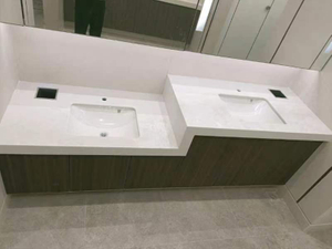 bồn rửa đôi bằng gỗ Quartz Vanity Top cho phòng tắm